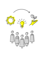 A padlock illustration incorporates a gear, lightbulb, and wrench, symbolizing innovative training concepts.