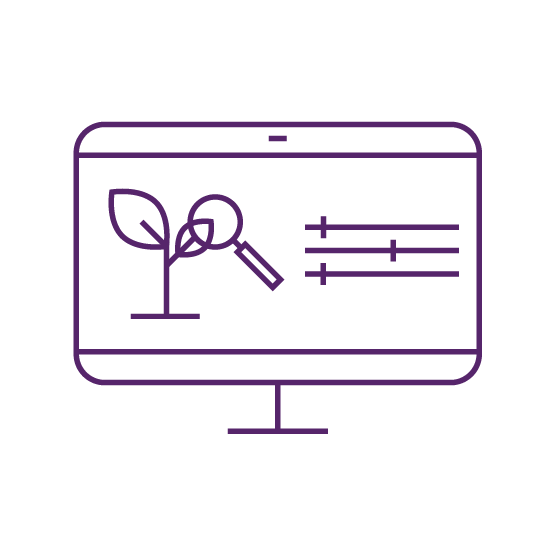 A computer monitor displays a pixelated plant and magnifying glass, symbolizing research and discovery in a listicle format.