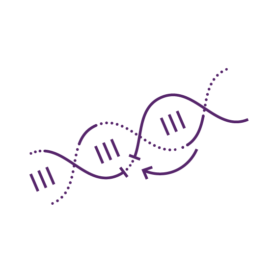 A pixelated DNA strand illustration features three smiling emoji faces intertwined with the helix strands.