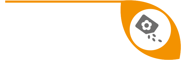 An orange and white graphic features a seed packet icon with seeds spilling out, symbolizing growth and agriculture.